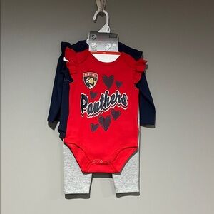NHL Red and Navy Baby Onesie Set